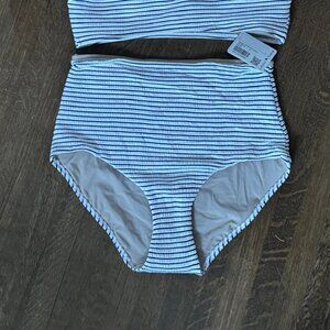 Lululemon Smocked High-Waisted Striped Swim Bottoms (NWT)